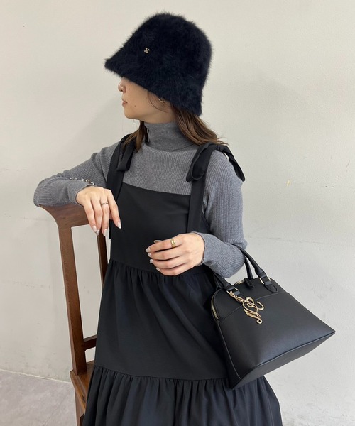 one after another NICE CLAUP（ワンアフターアナザーナイスクラップ）の「シャギークローシュハット（ハット・レディース・アイボリー/ブラック/ピンク・FREE）」の14枚目の写真