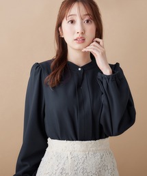ふんわり裏起毛フロントタックブラウス