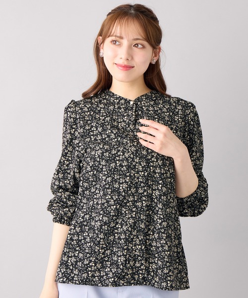 alotta(アロッタ)の「ふんわり裏起毛フロントタックブラウス(シャツ/ブラウス・レディース・スモークピンク/グレイッシュベージュ/ホワイト/ダークネイビー/ブラック系その他・M/L/LL/3L)」の18枚目の写真