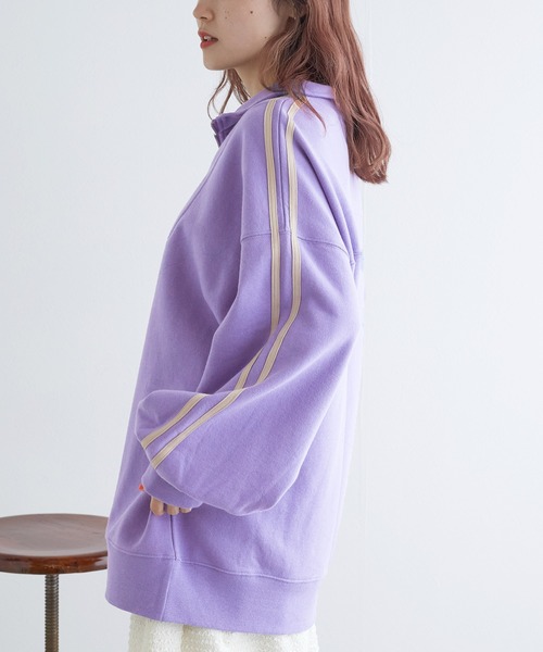 w closet（ダブルクローゼット）の「裏毛ライン入りハーフZIPスエット