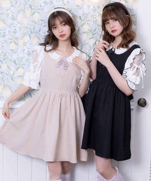 DearMyLoveRose(ディアマイラブローズ)の「バックリボンドレスミニジャンスカ(スカート・レディース・ブラック/ベージュ/グリーン/ベージュ系その他・MEDIUM/LARGE/X-LARGE/XX-LARGE)」の5枚目の写真