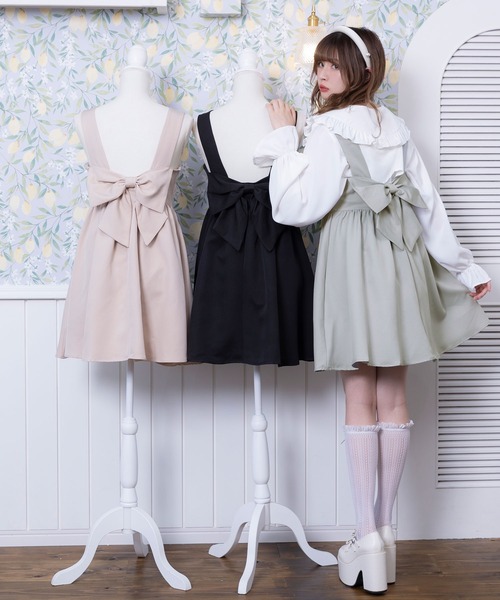 DearMyLoveRose(ディアマイラブローズ)の「バックリボンドレスミニジャンスカ(スカート・レディース・ブラック/ベージュ/グリーン/ベージュ系その他・MEDIUM/LARGE/X-LARGE/XX-LARGE)」の22枚目の写真