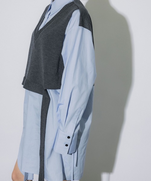 united tokyo ニットドッキングシャツワンピース UNITED TOKYO（ユナイテッドトウキョウ）の「ニットドッキングシャツ