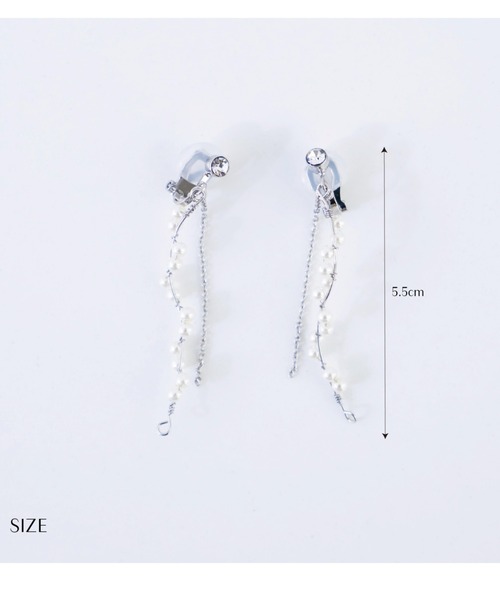 Cupid Heart(キューピッドハート)の「【Cupid Heart】結婚式アクセ!ウェーブライン小粒パールイヤリング(イヤリング・レディース・ゴールド/シルバー・MEDIUM)」の10枚目の写真
