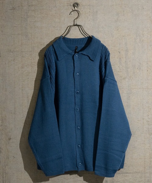 【セール】【i】透かし編み切替 ニットポロカーディガン（カーディガン/ボレロ）｜JOHN'S CLOSET（ジョンズクローゼット）