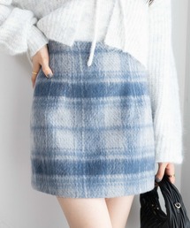 WEGO | WEGO/【23年秋冬新作】シャギーチェックミニスカート(スカート)