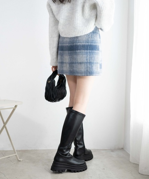 WEGO（ウィゴー）の「WEGO/シャギーチェックミニスカート（スカート・レディース・ベージュ系その他2/ブルー系その他2・FREE）」の16枚目の写真