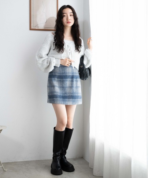 WEGO（ウィゴー）の「WEGO/シャギーチェックミニスカート（スカート・レディース・ベージュ系その他2/ブルー系その他2・FREE）」の17枚目の写真