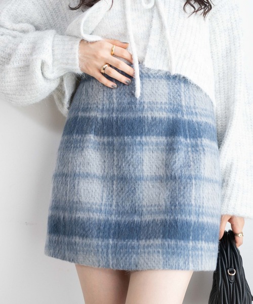 WEGO（ウィゴー）の「WEGO/シャギーチェックミニスカート（スカート・レディース・ベージュ系その他2/ブルー系その他2・FREE）」の13枚目の写真
