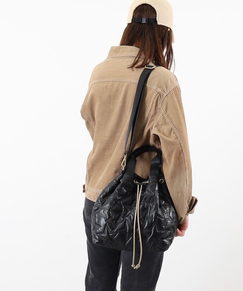 COOCO（クーコ）の「星柄キルティング２ＷＡＹ巾着トートバッグ／Ａ４対応（トートバッグ・レディース・ブロンズ/シルバー/ブラック・9）」の19枚目の写真