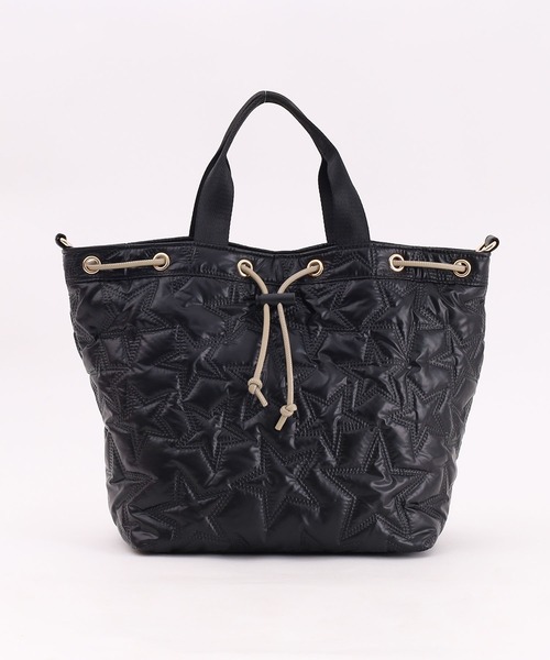 COOCO（クーコ）の「星柄キルティング２ＷＡＹ巾着トートバッグ／Ａ４対応（トートバッグ・レディース・ブロンズ/シルバー/ブラック・9）」の8枚目の写真