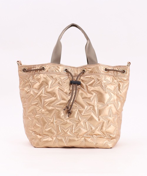 COOCO（クーコ）の「星柄キルティング２ＷＡＹ巾着トートバッグ／Ａ４対応（トートバッグ・レディース・ブロンズ/シルバー/ブラック・9）」の9枚目の写真