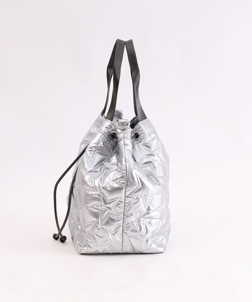 COOCO（クーコ）の「星柄キルティング２ＷＡＹ巾着トートバッグ／Ａ４対応（トートバッグ・レディース・ブロンズ/シルバー/ブラック・9）」の10枚目の写真