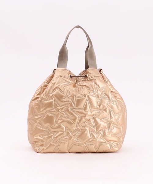 COOCO（クーコ）の「星柄キルティング２ＷＡＹ巾着トートバッグ／Ａ４対応（トートバッグ・レディース・ブロンズ/シルバー/ブラック・9）」の15枚目の写真