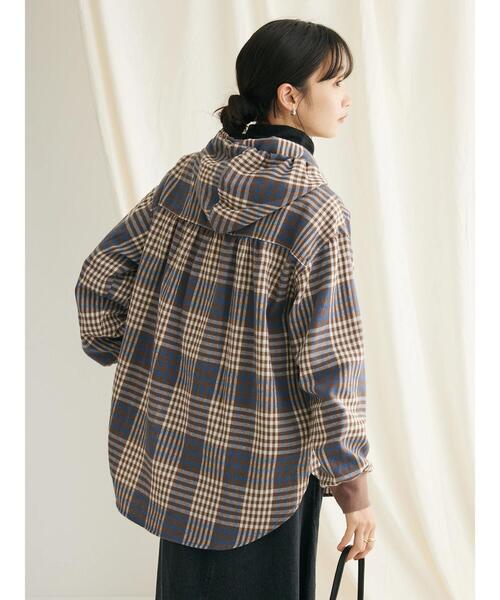 CRAFT STANDARD BOUTIQUE(クラフトスタンダードブティック)の「ネルチェックリブ付フードシャツL/S(シャツ/ブラウス・レディース・ブルー/オレンジ・FREE)」の22枚目の写真