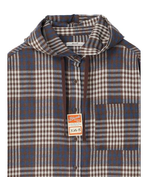 CRAFT STANDARD BOUTIQUE(クラフトスタンダードブティック)の「ネルチェックリブ付フードシャツL/S(シャツ/ブラウス・レディース・ブルー/オレンジ・FREE)」の14枚目の写真