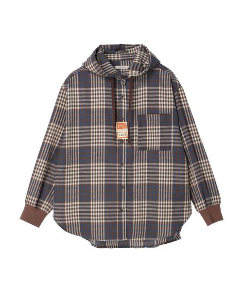 CRAFT STANDARD BOUTIQUE(クラフトスタンダードブティック)の「ネルチェックリブ付フードシャツL/S(シャツ/ブラウス・レディース・ブルー/オレンジ・FREE)」の19枚目の写真