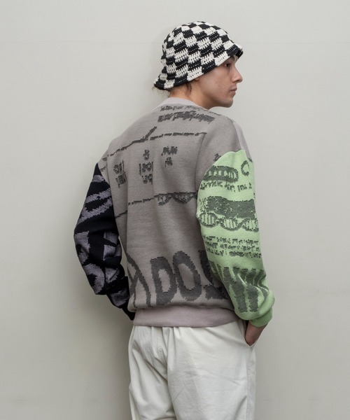 BAL（バル）の「【BAL（バル）/2024春夏】JACQUARD COTTON CREWNECK SWEATER（ニット/セーター・メンズ・グレー/ブラック・1/2/3）」の5枚目の写真