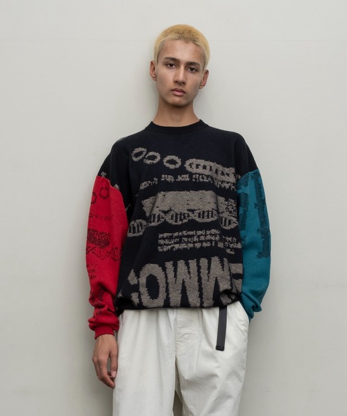 BAL（バル）の「【BAL（バル）/2024春夏】JACQUARD COTTON CREWNECK SWEATER（ニット/セーター・メンズ・グレー/ブラック・1/2/3）」の6枚目の写真