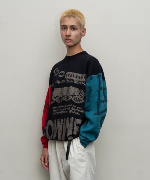 BAL（バル）の「【BAL（バル）/2024春夏】JACQUARD COTTON CREWNECK SWEATER（ニット/セーター・メンズ・グレー/ブラック・1/2/3）」の7枚目の写真