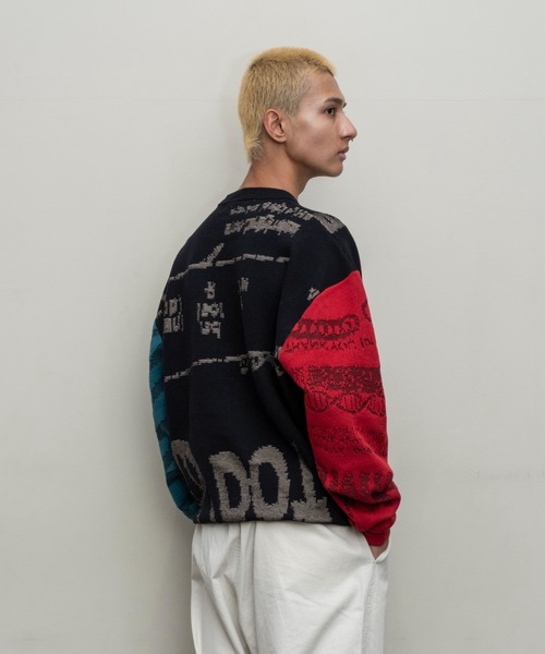 BAL（バル）の「【BAL（バル）/2024春夏】JACQUARD COTTON CREWNECK SWEATER（ニット/セーター・メンズ・グレー/ブラック・1/2/3）」の8枚目の写真