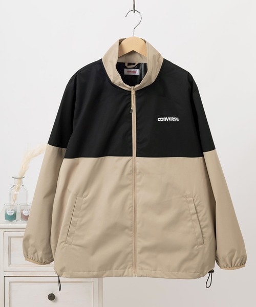 CONVERSE（コンバース）の「【CONVERSE/コンバース】セパレートカラーデザイン マルチファンクション スタンドカラー スポーツジャケット/ナイロンジャケット（ナイロンジャケット・レディース・ブラック/ベージュ/ダークブルー/レッド・M/L）」の2枚目の写真
