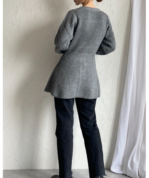 専用 CLANE クラネ 2024 ウエストシェイプぺプラムカーディガン 黒