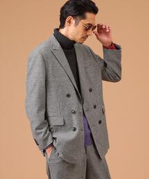 40ｃｔ＆525 | 【Sサイズ～】千鳥ツィード ダブルブレストジャケット(テーラードジャケット)