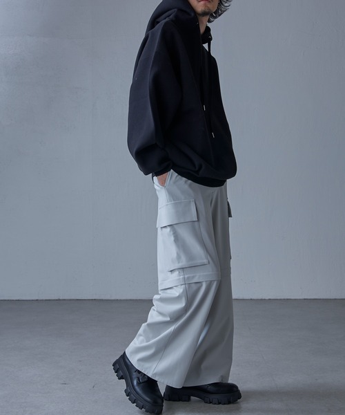 2着セット Lui's 24ss 2way コンバーチブルパンツ S 黒/グレー Lui's（ルイス）の「2way コンバーチブルパンツ（カーゴパンツ