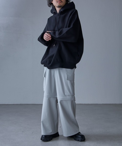 2着セット Lui's 24ss 2way コンバーチブルパンツ S 黒/グレー Lui's（ルイス）の「2way コンバーチブルパンツ（カーゴパンツ