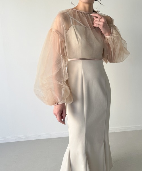 JUNOAH(ジュノア)の「チュールボリュームスリーブリボン JUNOAH(ジュノア)の「チュールボリュームスリーブリボン