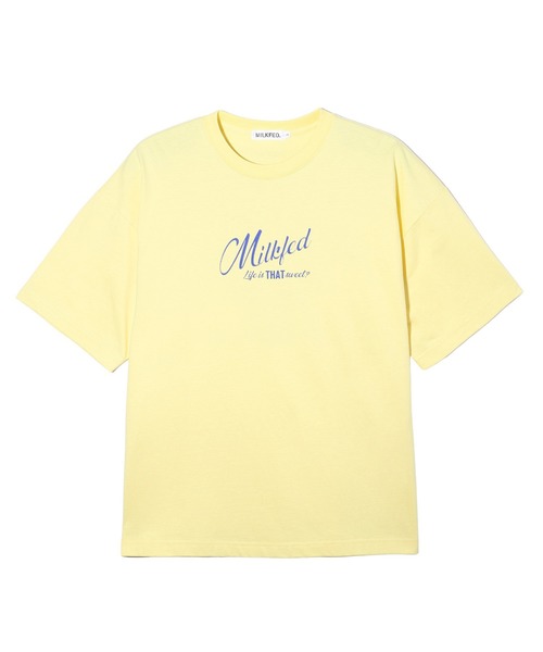 MILKFED.(ミルクフェド)の「RETRO LOGO S/S TEE(Tシャツ/カットソー・レディース・ライトイエロー/ライトピンク/オフホワイト・L/M)」の9枚目の写真