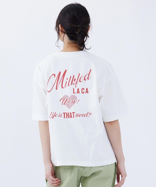 MILKFED.(ミルクフェド)の「RETRO LOGO S/S TEE(Tシャツ/カットソー・レディース・ライトイエロー/ライトピンク/オフホワイト・L/M)」の19枚目の写真
