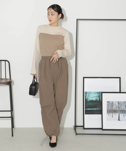 NANO universe(ナノユニバース)の「ナイロンドロストパンツ(その他パンツ・レディース・ブラック/ベージュ/モカ・FREE)」の12枚目の写真