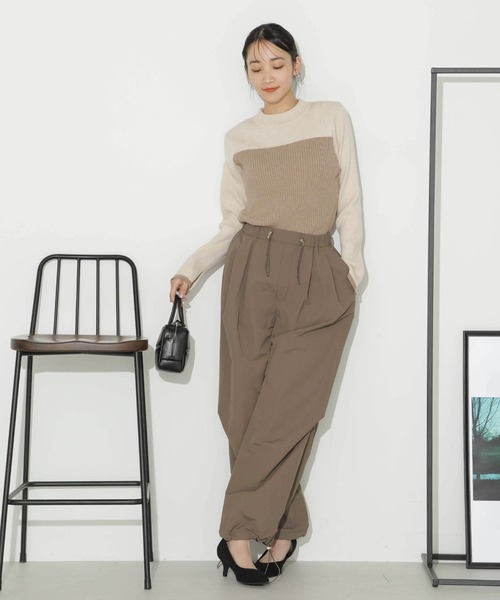 NANO universe(ナノユニバース)の「ナイロンドロストパンツ(その他パンツ・レディース・ブラック/ベージュ/モカ・FREE)」の13枚目の写真