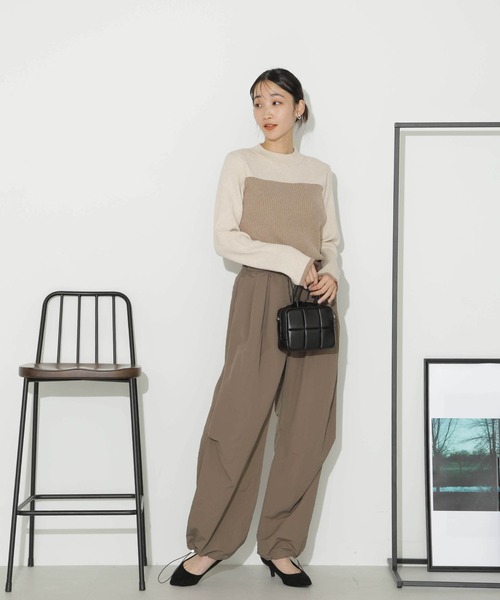 NANO universe(ナノユニバース)の「ナイロンドロストパンツ(その他パンツ・レディース・ブラック/ベージュ/モカ・FREE)」の14枚目の写真