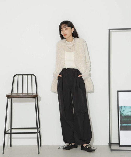 NANO universe(ナノユニバース)の「ナイロンドロストパンツ(その他パンツ・レディース・ブラック/ベージュ/モカ・FREE)」の22枚目の写真