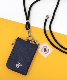 BEVERLY HILLS POLO CLUB(ビバリーヒルズポロクラブ)の【Beverly Hills Polo Club/ビバリーヒルズポロクラブ】ネックストラップ付 ワンポイントポニー刺繍 コイン&カードケース(コインケース)