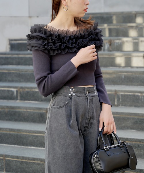 チョココロネ　Cニット グレー チョココロネ Cニット グレー 洗える/ちくちくしにくい/静電気軽減