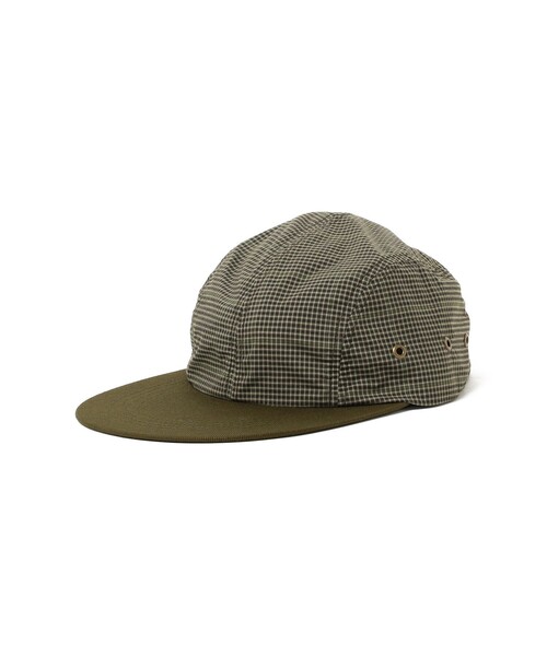 BEAMS PLUS（ビームスプラス）の「BEAMS PLUS / ポリエステル レーヨン チェック フィッシング キャップ（キャップ・メンズ・ベージュ/オリーブ・ONE SIZE）」の2枚目の写真