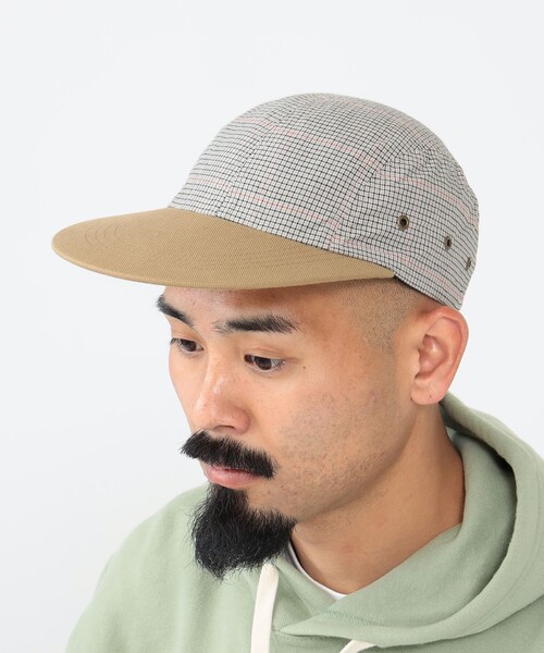 BEAMS PLUS（ビームスプラス）の「BEAMS PLUS / ポリエステル レーヨン チェック フィッシング キャップ（キャップ・メンズ・ベージュ/オリーブ・ONE SIZE）」の7枚目の写真