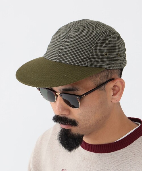 BEAMS PLUS（ビームスプラス）の「BEAMS PLUS / ポリエステル レーヨン チェック フィッシング キャップ（キャップ・メンズ・ベージュ/オリーブ・ONE SIZE）」の9枚目の写真