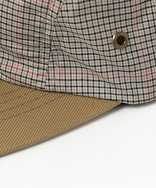 BEAMS PLUS（ビームスプラス）の「BEAMS PLUS / ポリエステル レーヨン チェック フィッシング キャップ（キャップ・メンズ・ベージュ/オリーブ・ONE SIZE）」の5枚目の写真