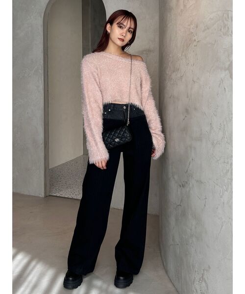 EMODA（エモダ）の「ワイドルーズグリッターニット（ニット/セーター・レディース・アイボリー/ピンク/ブラック/グレー・FREE）」の10枚目の写真