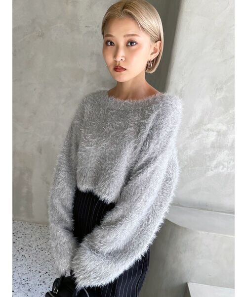 EMODA（エモダ）の「ワイドルーズグリッターニット（ニット/セーター・レディース・アイボリー/ピンク/ブラック/グレー・FREE）」の11枚目の写真