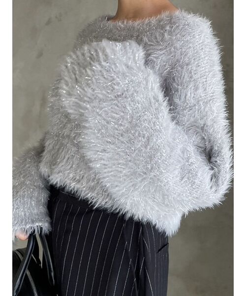 EMODA（エモダ）の「ワイドルーズグリッターニット（ニット/セーター・レディース・アイボリー/ピンク/ブラック/グレー・FREE）」の12枚目の写真