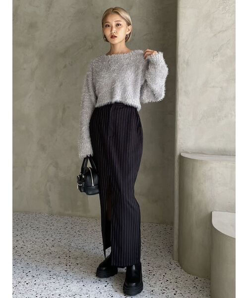 EMODA（エモダ）の「ワイドルーズグリッターニット（ニット/セーター・レディース・アイボリー/ピンク/ブラック/グレー・FREE）」の15枚目の写真