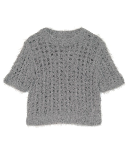 miette（ミエット）の「メッシュ編みシャギー半袖トップス（Tシャツ/カットソー・レディース・ピンク/グレー/ブルー/イエロー系その他・FREE）」の17枚目の写真
