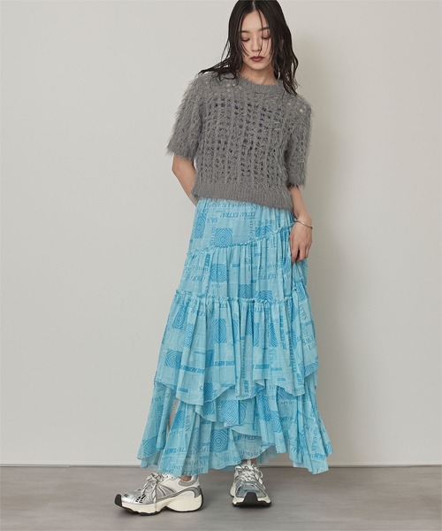 miette（ミエット）の「メッシュ編みシャギー半袖トップス（Tシャツ/カットソー・レディース・ピンク/グレー/ブルー/イエロー系その他・FREE）」の15枚目の写真