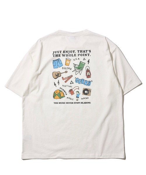 GERRY(ジェリー)の「【GERRY/ジェリー】ヘビーウエイト天竺バックプリントTシャツ(Tシャツ/カットソー・メンズ・ホワイト/カーキ/チャコールグレー/ブルー・MEDIUM/LARGE/X-LARGE)」の5枚目の写真